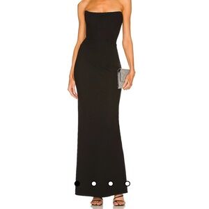 STUNNING Michael Costello X Revolve Long Black Strapless Dress BRAND NEW formal